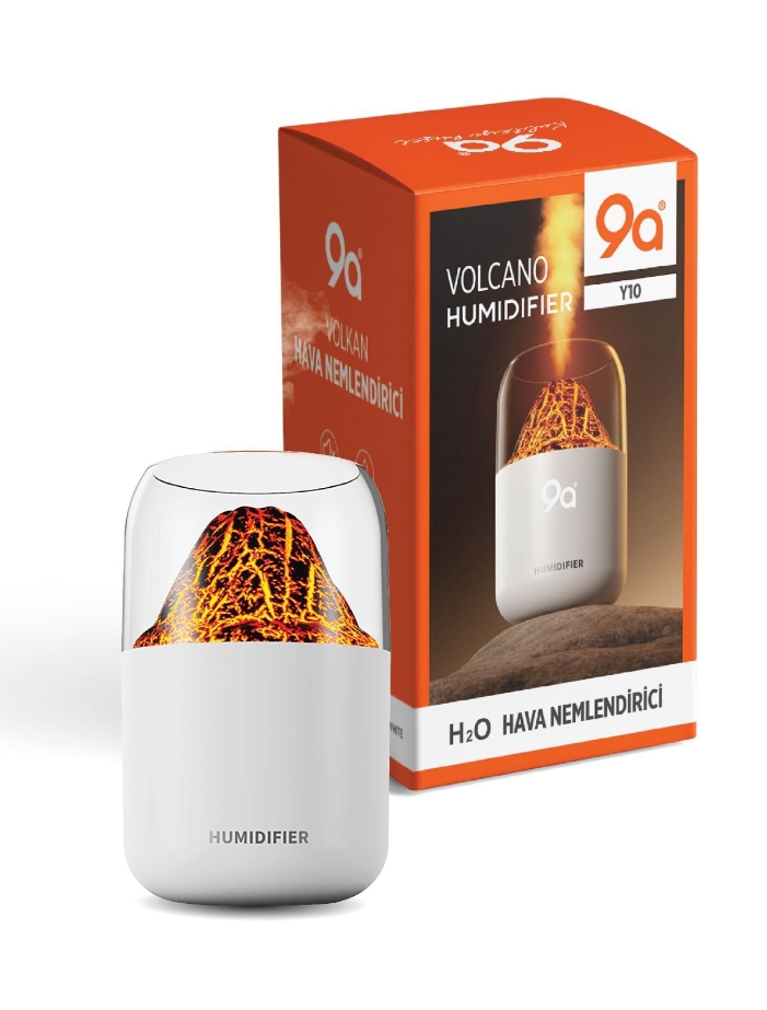 H2O Humidifer Volkanik Görünümlü RGB Işıklı Aroma Difüzörü